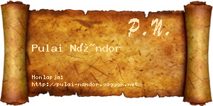 Pulai Nándor névjegykártya