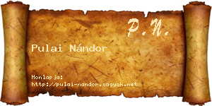 Pulai Nándor névjegykártya
